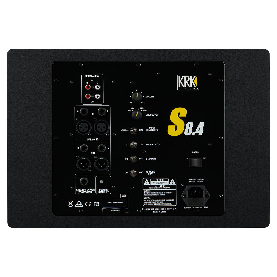 KRK Systems S8.4 8" Powered Studio Subwoofer