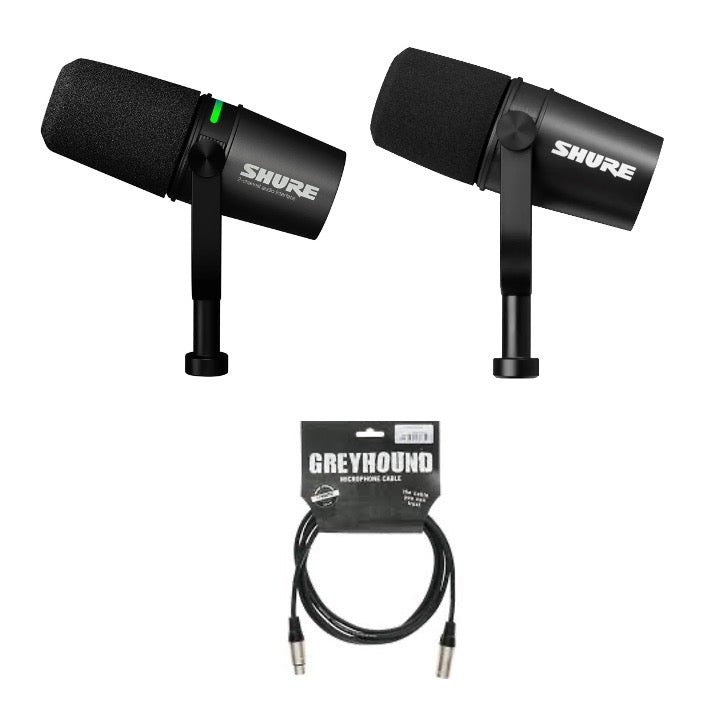 Shure MV7i Bundle with MV7X and Klotz GRG1FM02.0 2m XLR Cable