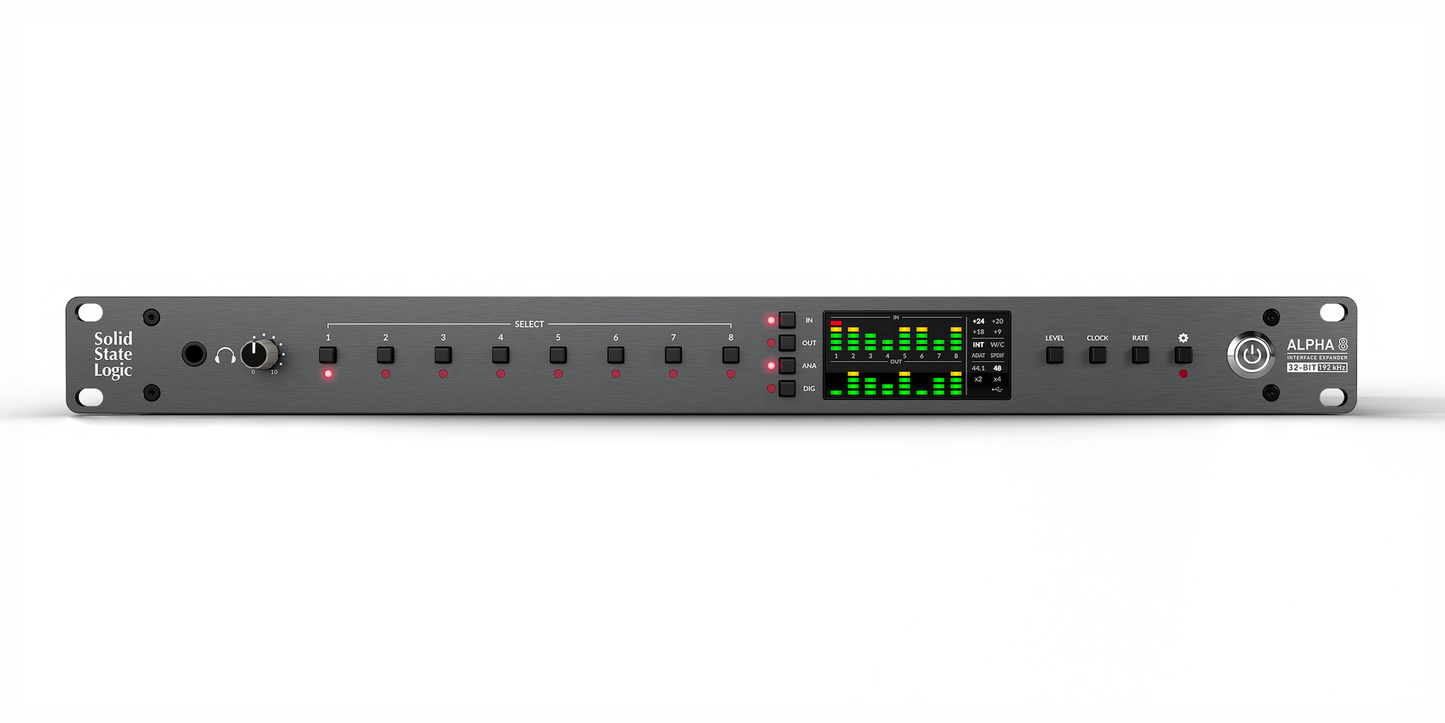 Solid State Logic Alpha 8 High-Performance 8x8 AD/DA Converter with Analogue, ADAT, S/PDIF and USB I/O