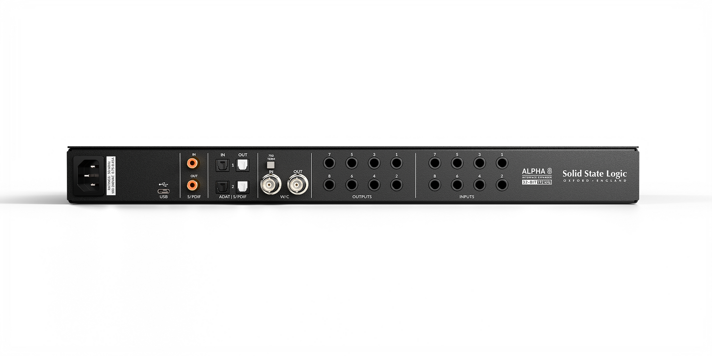 Solid State Logic Alpha 8 High-Performance 8x8 AD/DA Converter with Analogue, ADAT, S/PDIF and USB I/O