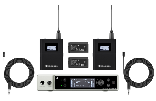 Sennheiser EW-DX MKE 2 SET Digital Dual Wireless Lavalier Microphone System