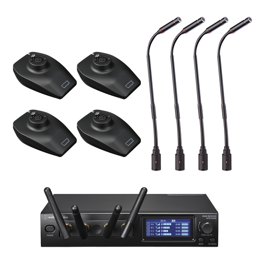 Audio Technica ATW-1447/PRO49Q System 20 PRO Quad Wireless Gooseneck Mic System