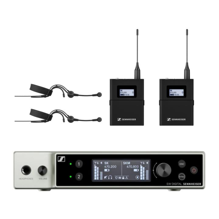 Sennheiser EW-DX ME3 SET Digital Dual Wireless Headset Microphone System