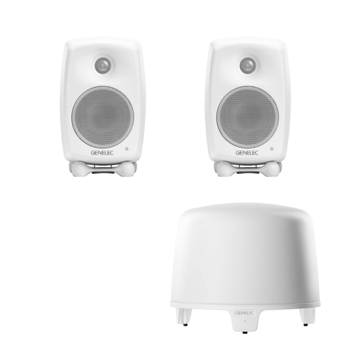 Genelec G THREE 2.1 Stereo System Bundle (White)