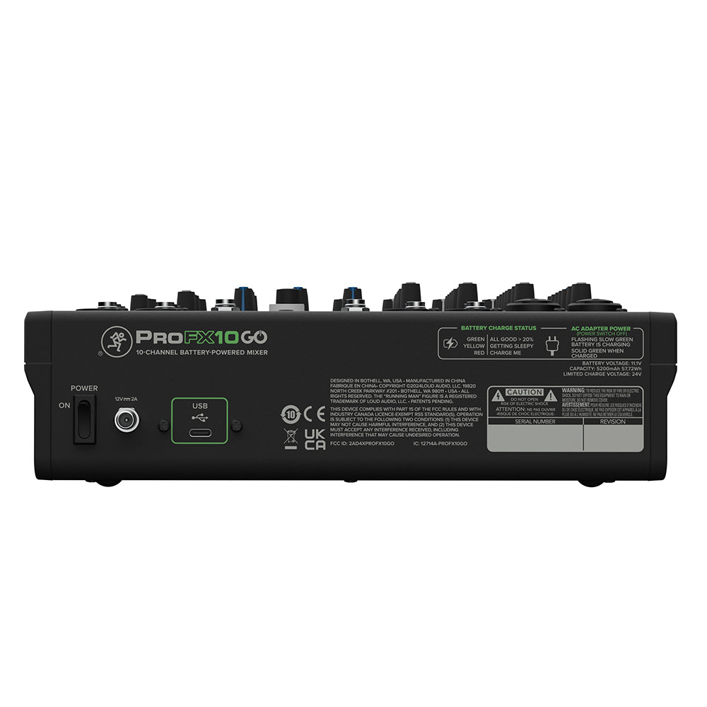 Mackie ProFX10 GO Battery-Powered 10-Channel Mixer with USB