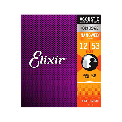 Elixir Nanoweb 80/20 Bronze Acoustic Guitar Strings