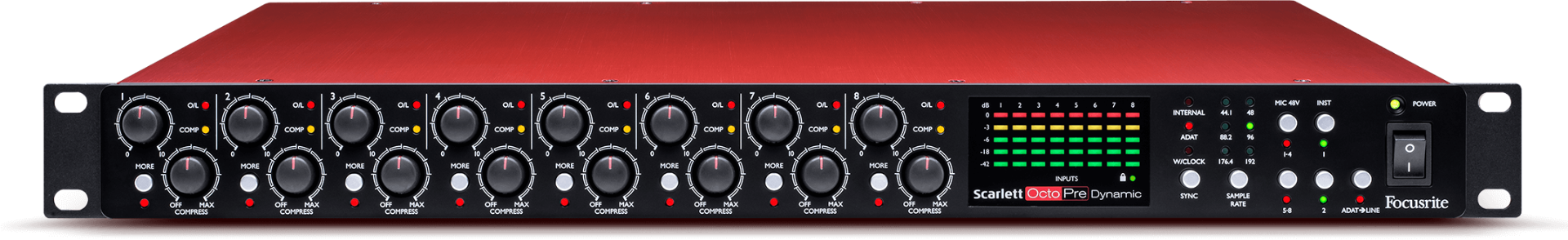 Focusrite Scarlett OctoPre Dynamic 8 Channel Microphone Preamp – Luther ...