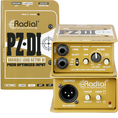 Radial Engineering PZ-DI Variable Load Piezo-Optimized Active DI Box